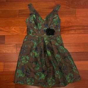 Eva Franco Green and Blue Floral Mini Dress